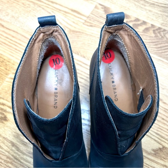 Lucky Brand Black Leather Yinan Booties 10 - Picture 8 of 10